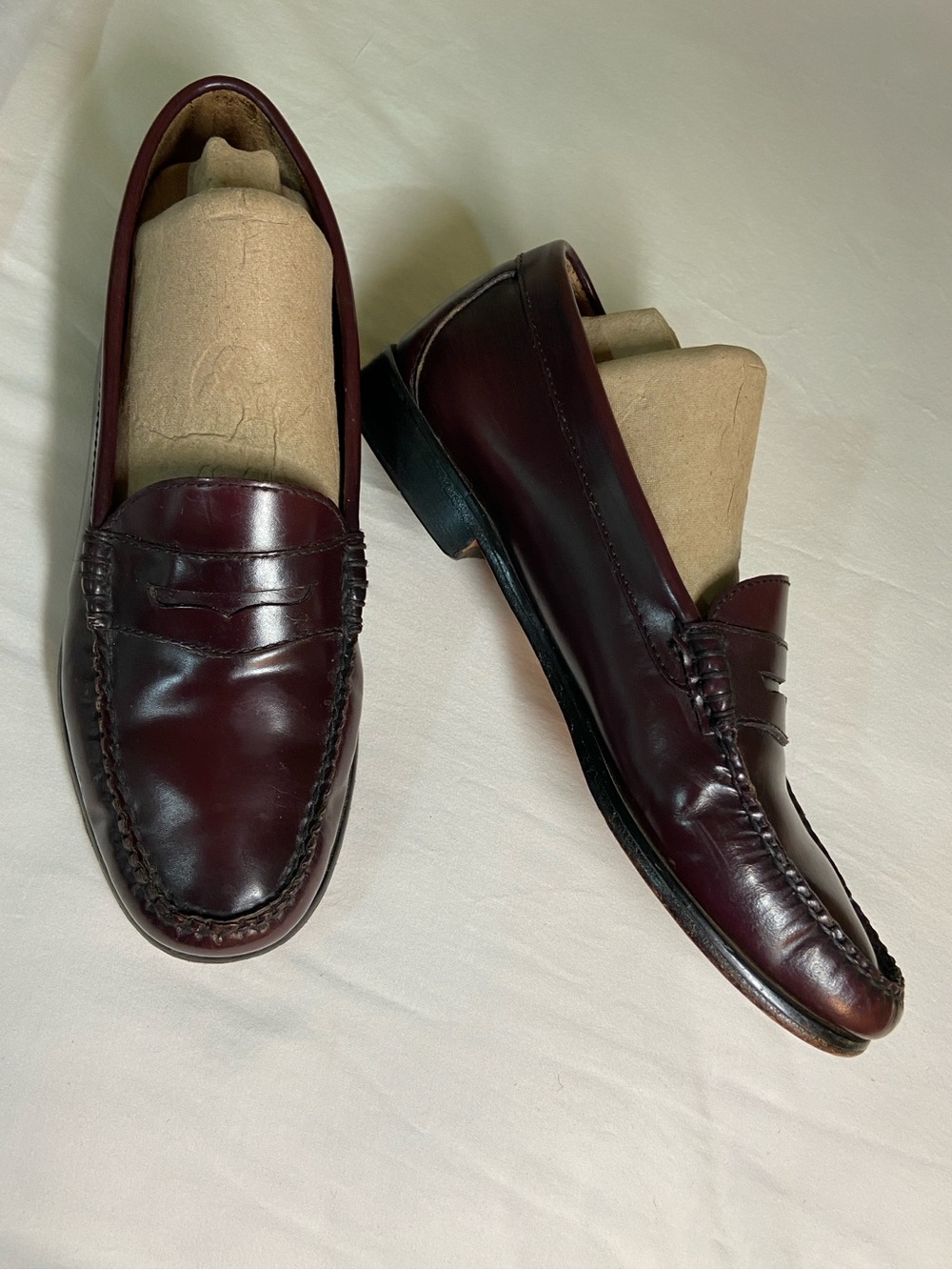 Women’s Burgundy Penny Loafers - Picture 2 of 8